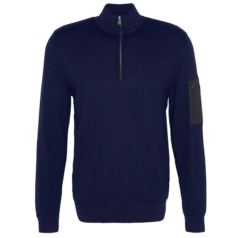 Barbour International Blades Cotton Half Zip Jumper Navy