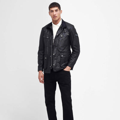 Barbour International Duke Waxed Jacket Black