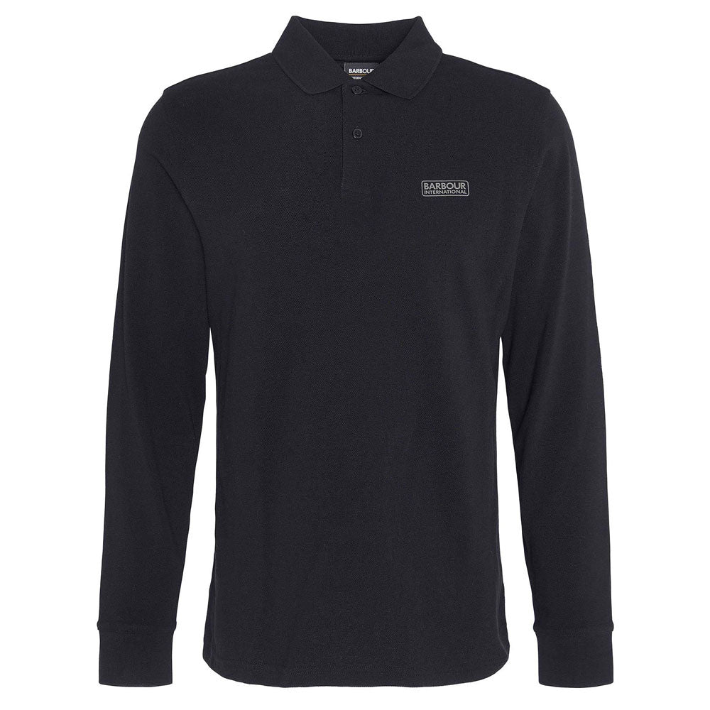 Barbour International Essential Long Sleeve Polo Shirt Black