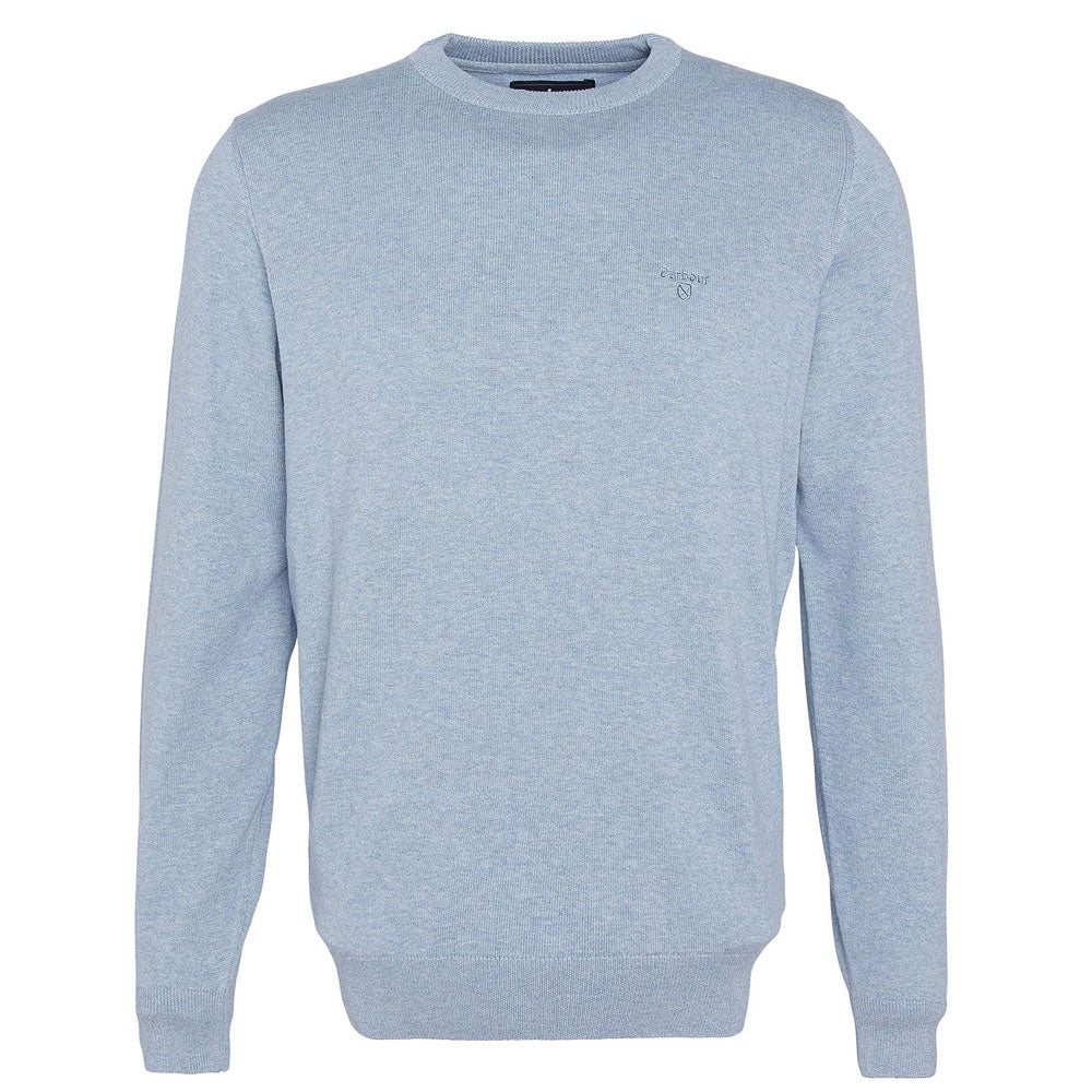 Barbour Pima Cotton Crew Neck Jumper Mineral Blue