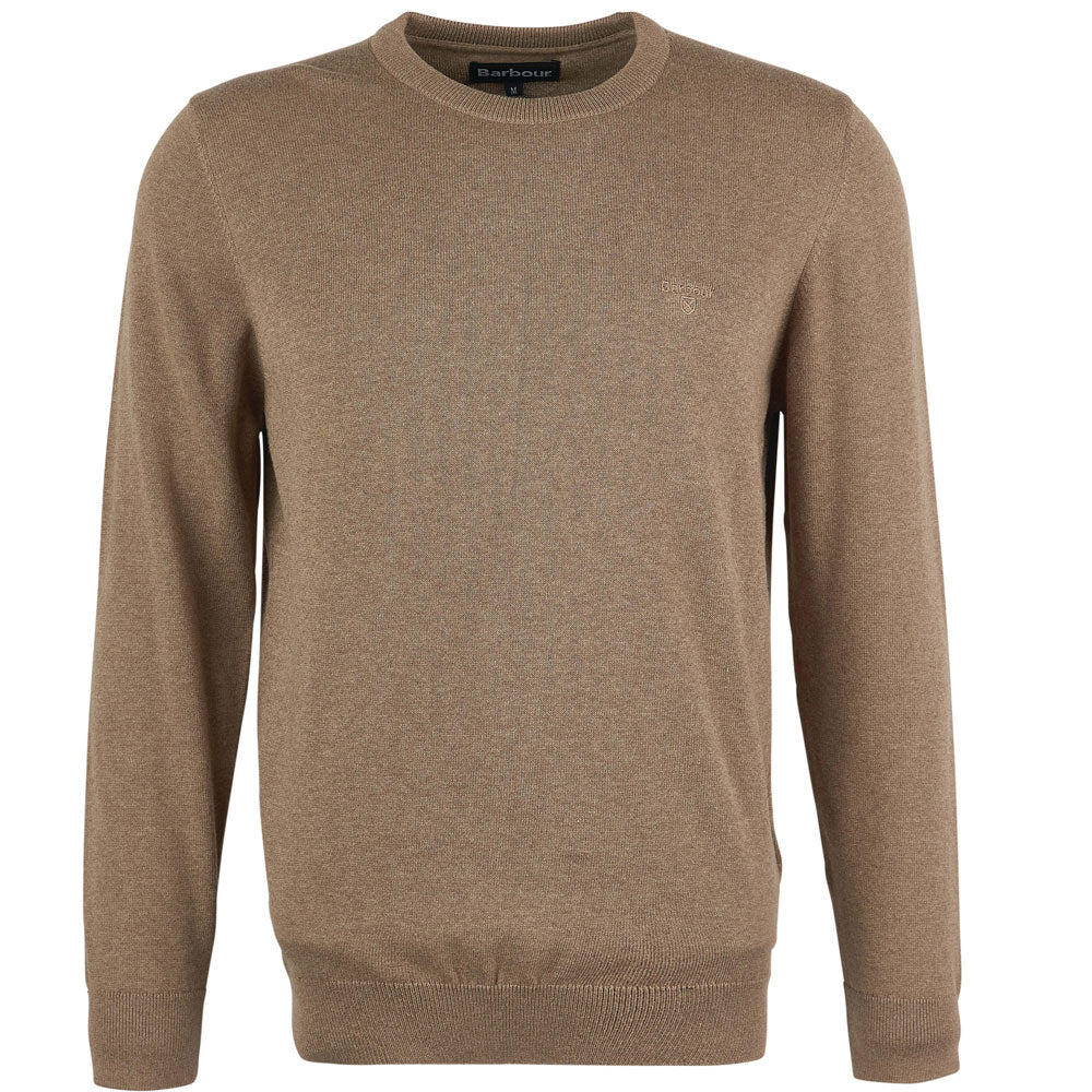 Barbour Pima Cotton Crew Neck Jumper Military Brown