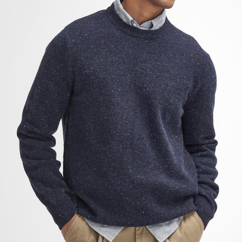 Barbour Tainsbury Wool Crew Neck Jumper Navy