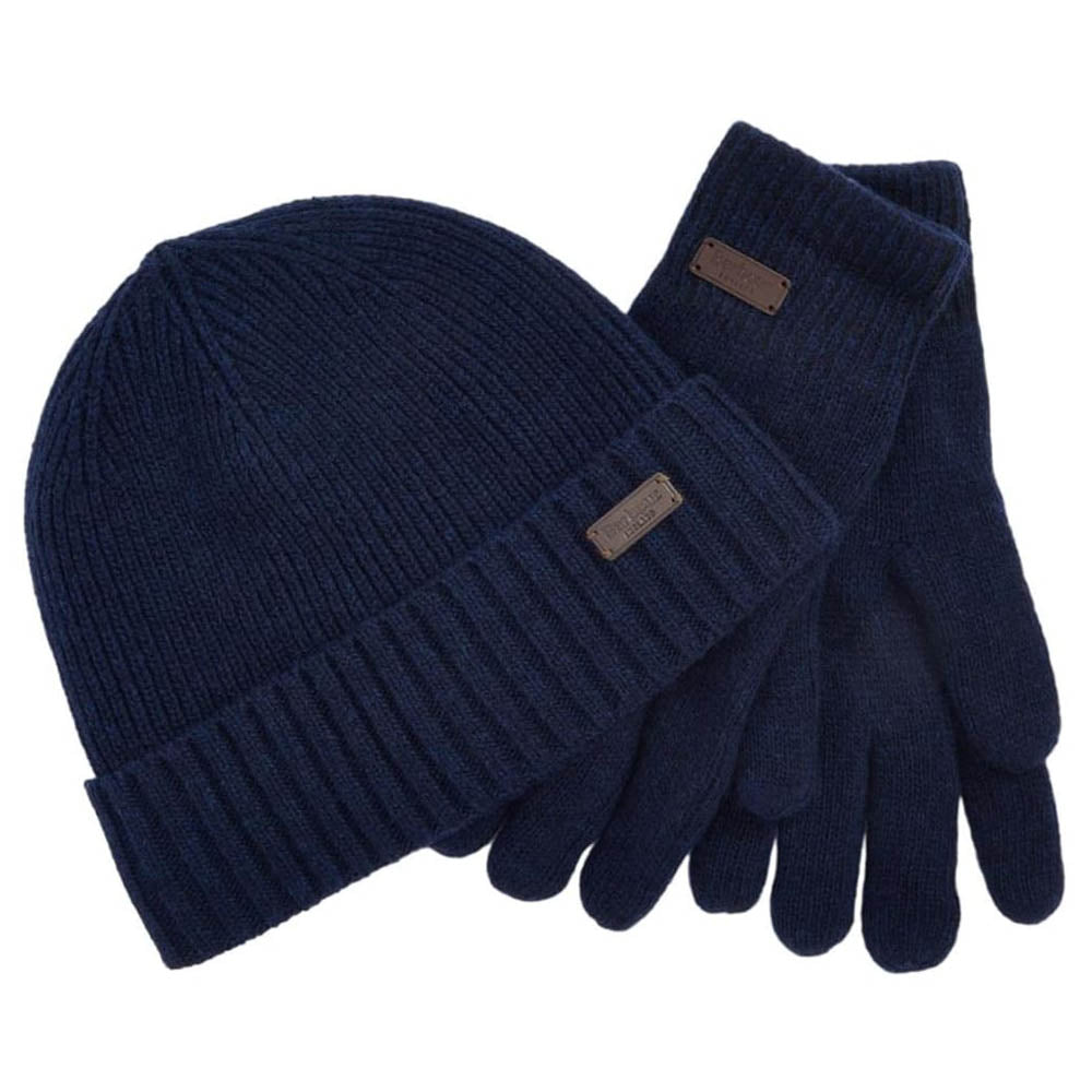 Barbour Men s Carlton Beanie Gloves Gift Set Navy Smart Ass Menswear