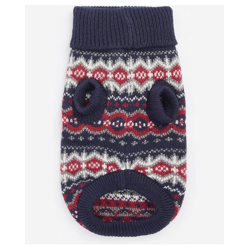 Barbour Case Fair Isle Dog Jumper Blue Granite