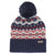 Barbour Case Fairisle Bobble Beanie Hat Blue Granite