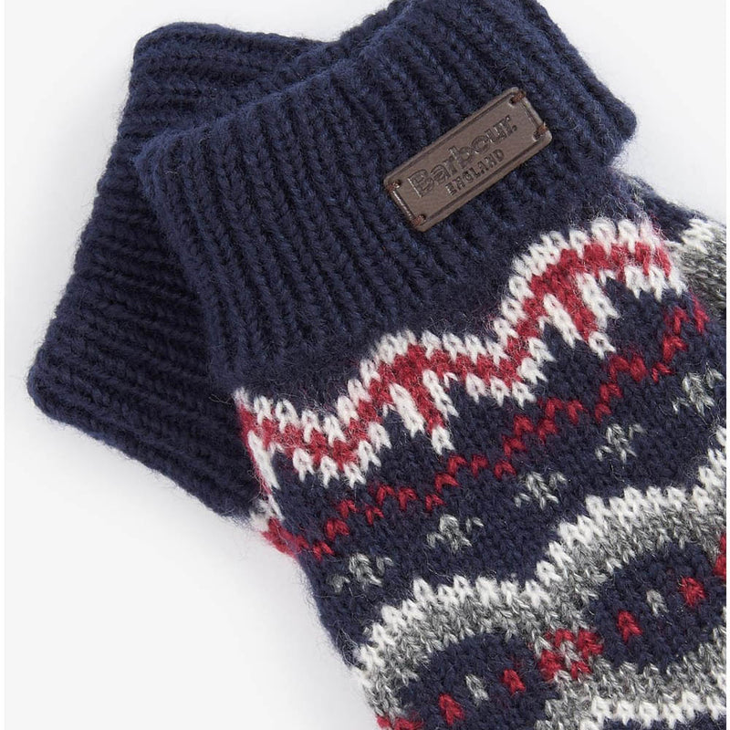 Barbour Case Fairisle Gloves Blue Granite