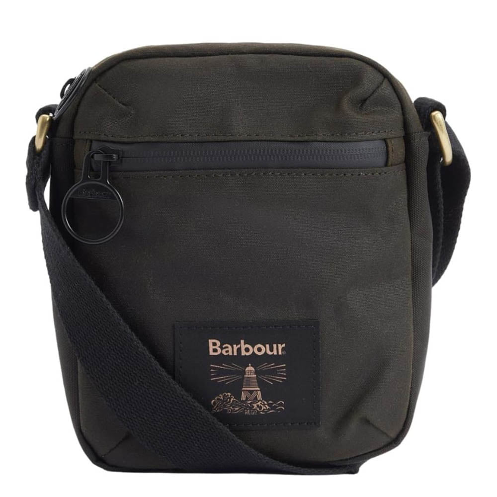 Barbour Field Wax Crossbody Bag Olive / Black