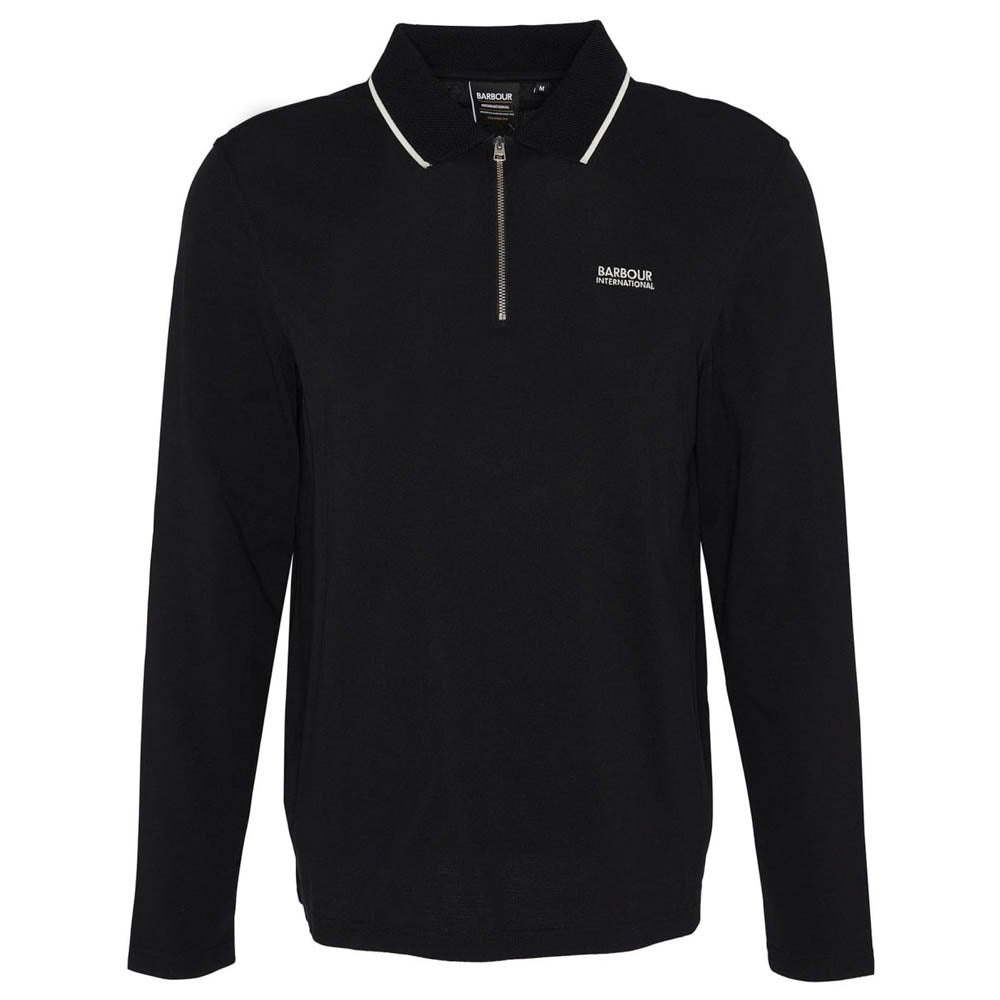 Barbour International Hampstead Long Sleeve Polo Shirt Black