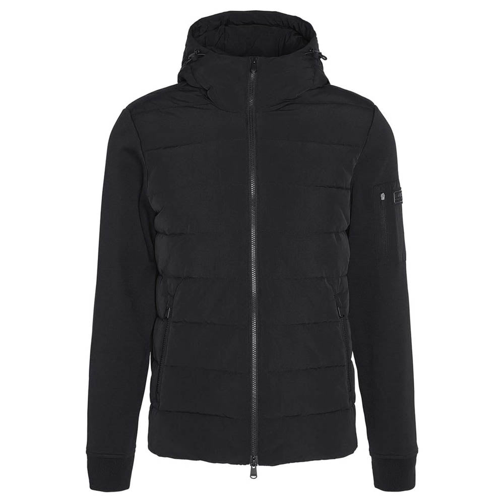 Barbour International Stanley Hooded Quilted Sweatshirt Black