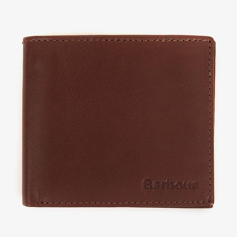 Barbour Colwell Billfold Leather Wallet Brown and Classic Tartan