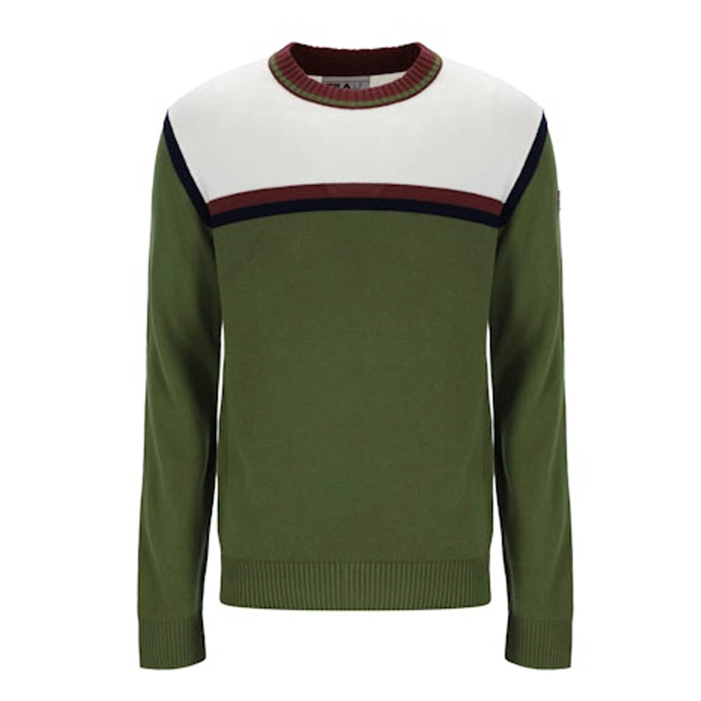 Fila Grayson Stripe Crew Neck Jumper Chive Gardenia