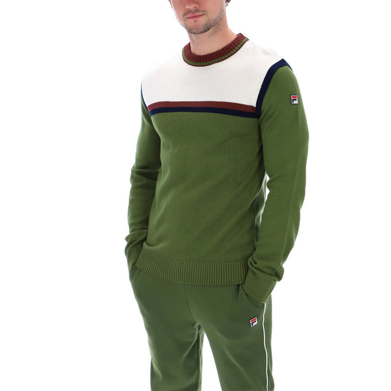 Fila Grayson Stripe Crew Neck Jumper Chive / Gardenia