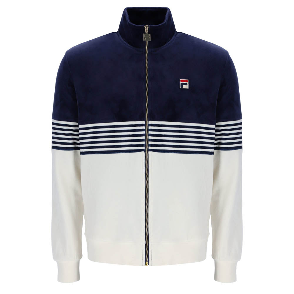 Fila Vintage Merrick Stripe Velour Track Top Jacket Fila Navy / Gardenia