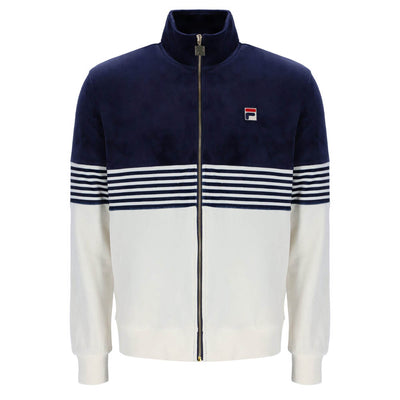 Fila Vintage Merrick Stripe Velour Track Top Jacket Fila Navy / Gardenia