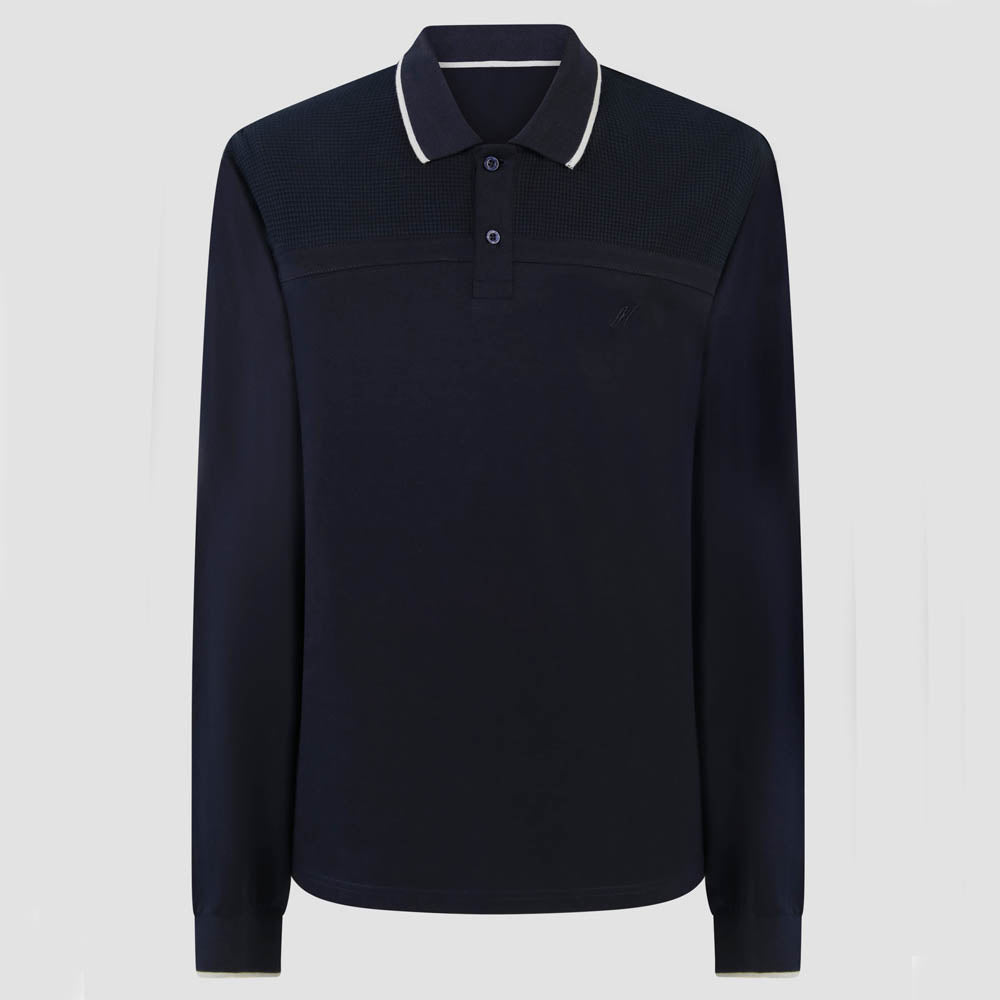 Mish Mash Siljan Long Sleeve Polo Shirt Navy