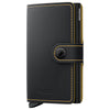 Secrid Miniwallet Matte Black and Ochre Leather Wallet