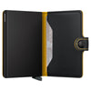 Secrid Miniwallet Matte Black and Ochre Leather Wallet