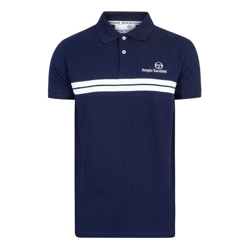 Sergio Tacchini New Supermac Polo Shirt Maratime Blue / White