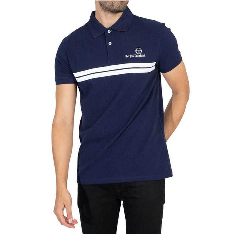 Sergio Tacchini New Supermac Polo Shirt Maratime Blue / White