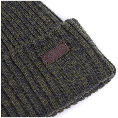 Barbour Men's Crimdon Beanie & Scarf Gift Set Olive Twist