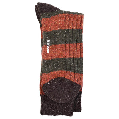 Barbour Houghton Stripe Socks Burnt Orange