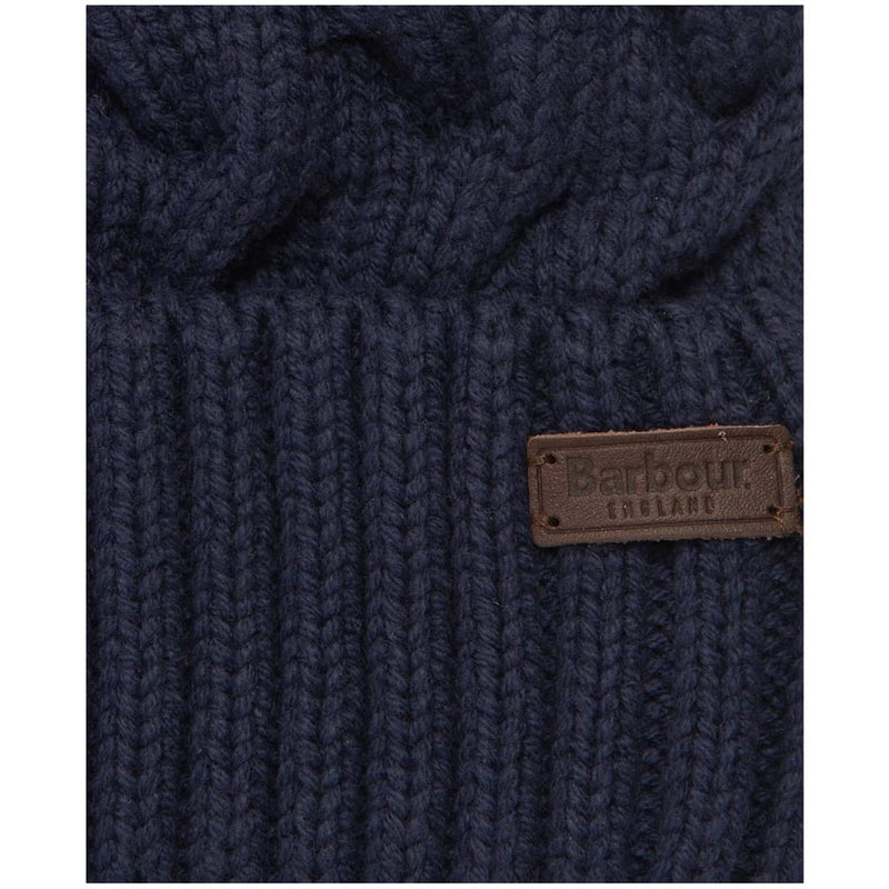 Barbour Gainford Cable Bobble Beanie Navy