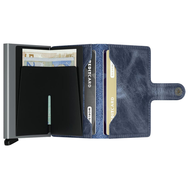 Secrid Miniwallet Vintage Blue Leather Wallet